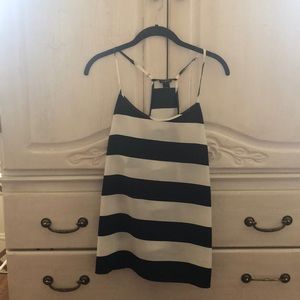 J.Crew navy/white striped spaghetti racerback tank